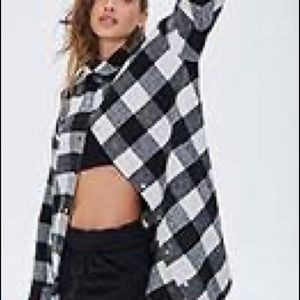 Oversized Buffalo Plaid Shacket Forever 21